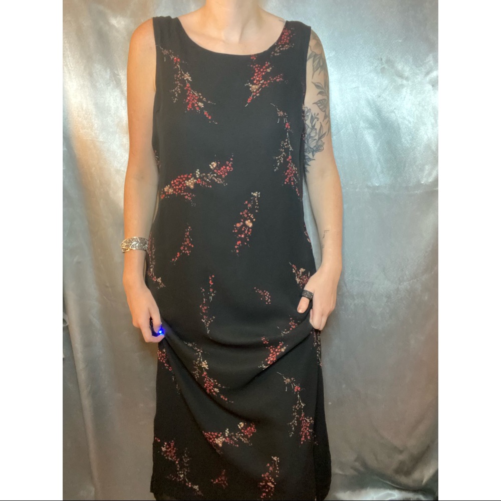 EUC Floral 90’s Slit Midi Dress